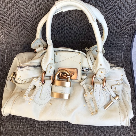 🚫SOLD🚫 Chloe Cream Leather Paddington Lock Satchel Bag - Picture 2 of 15